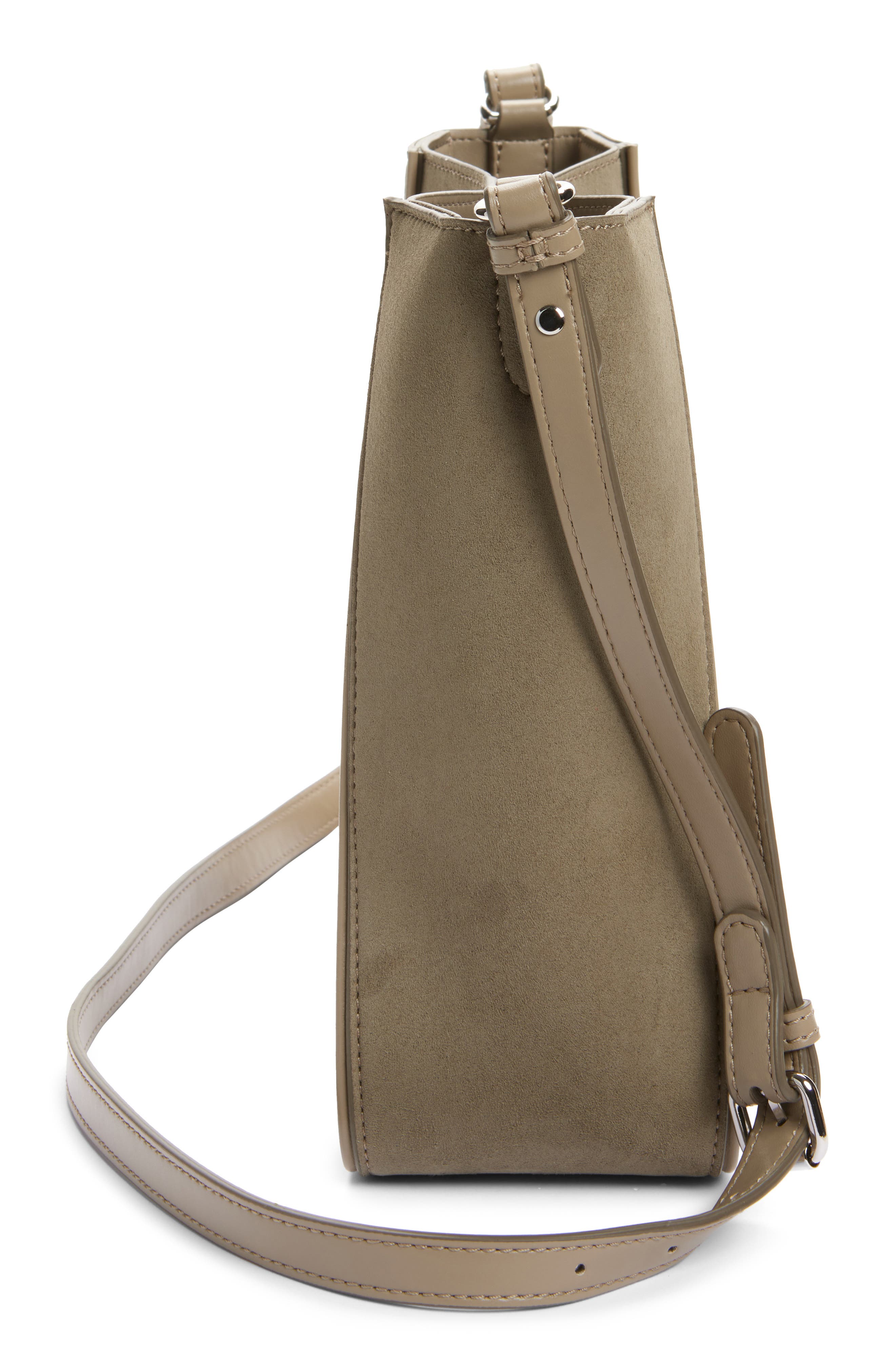 Stella McCartney Perforated Logo Faux Leather Crossbody Tote, Alternate, color, 