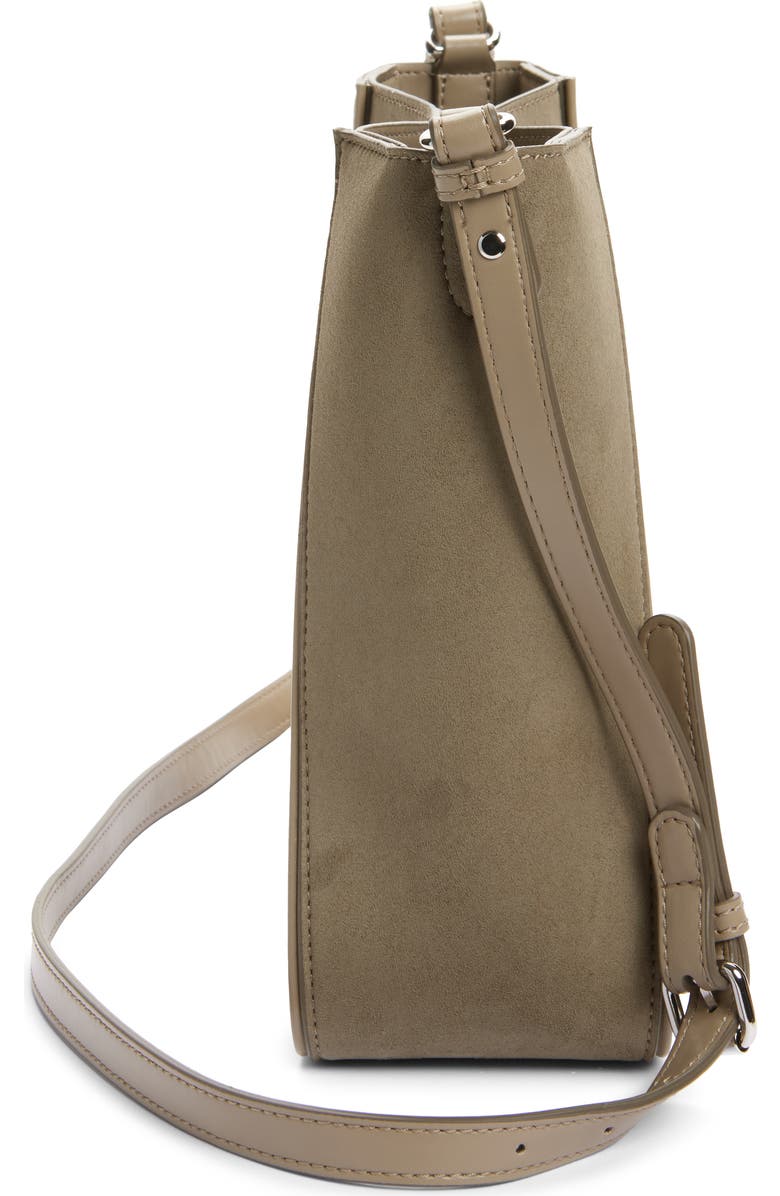 Stella McCartney Perforated Logo Faux Leather Crossbody Tote, Alternate, color, Khaki