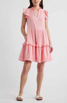 Ruffle Duo Cotton Gauze Dress