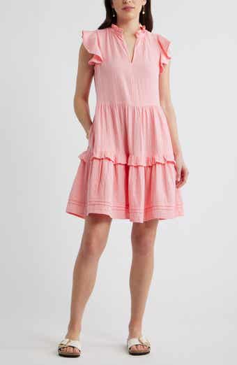 Ruffle Duo Cotton Gauze Dress