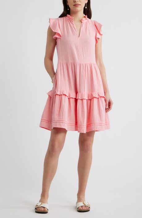 Ruffle Duo Cotton Gauze Dress