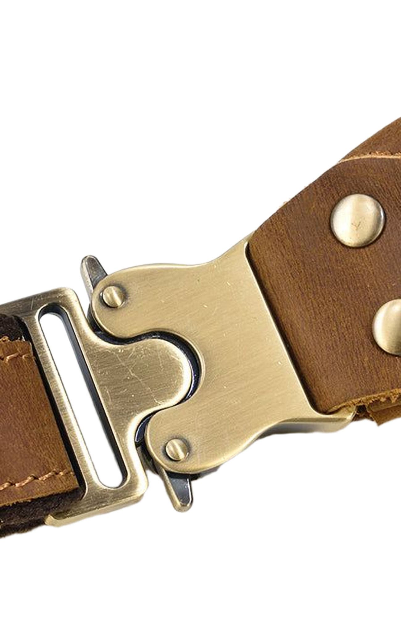 STEEL HORSE LEATHER Wagner Leather Waist Bag | Full Grain Leather Fanny Pack, Alternate, color, Brown