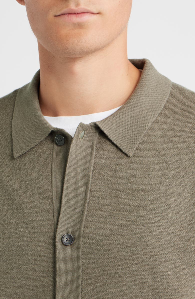 Open Edit Polo Cardigan, Alternate, color, Olive Brown