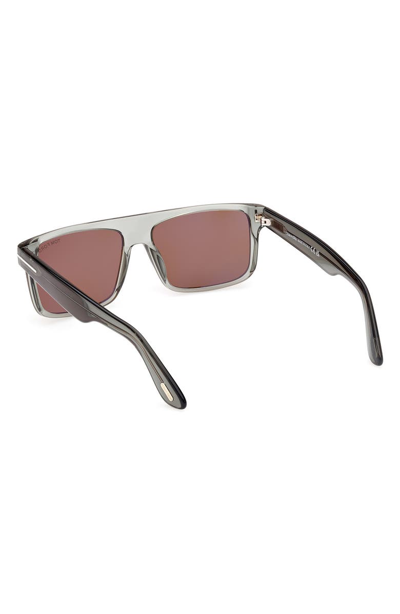 TOM FORD 58mm Philippe Polarized Rectangular Sunglasses, Alternate, color, Grey / Brown