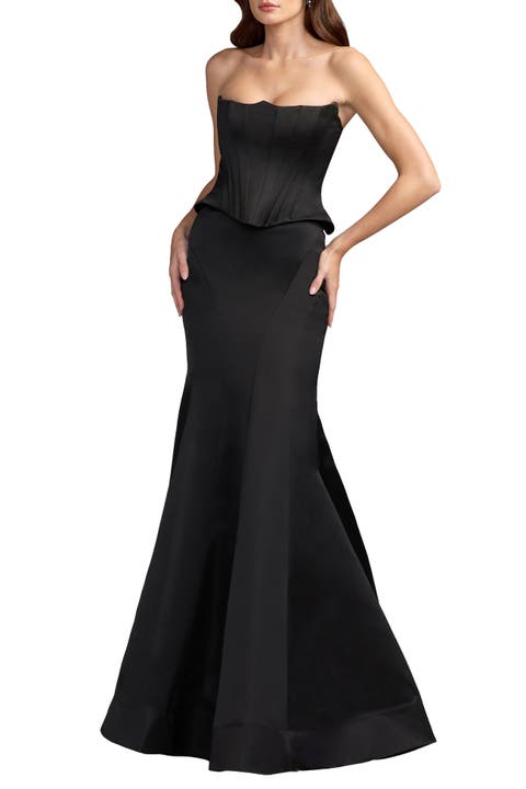 Strapless Satin Corset Mermaid Gown