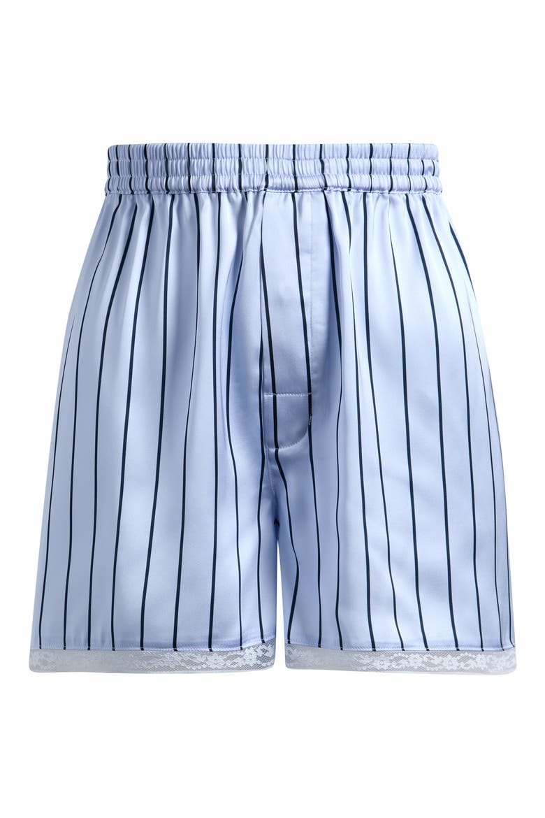 Woven Shine Lace Boxer Shorts, Main, color, PERIWINKLE WIDE STRIPE