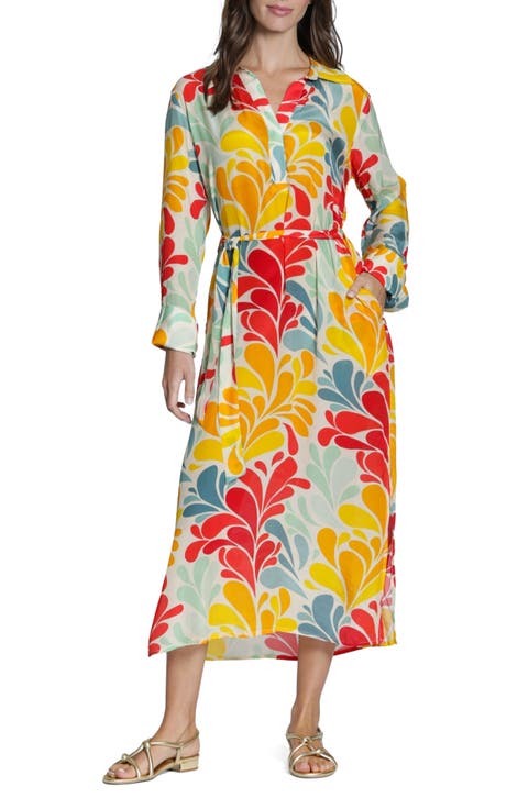 Mix Print Long Sleeve Dress