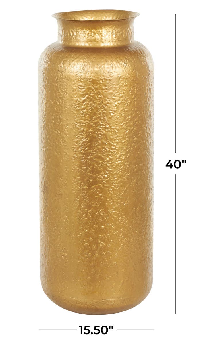 VIVIAN LUNE HOME Metal Vase, Alternate, color, Gold