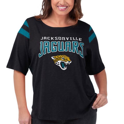 Women's G-III 4Her by Carl Banks Black Jacksonville Jaguars Plus Size Linebacker T-Shirt