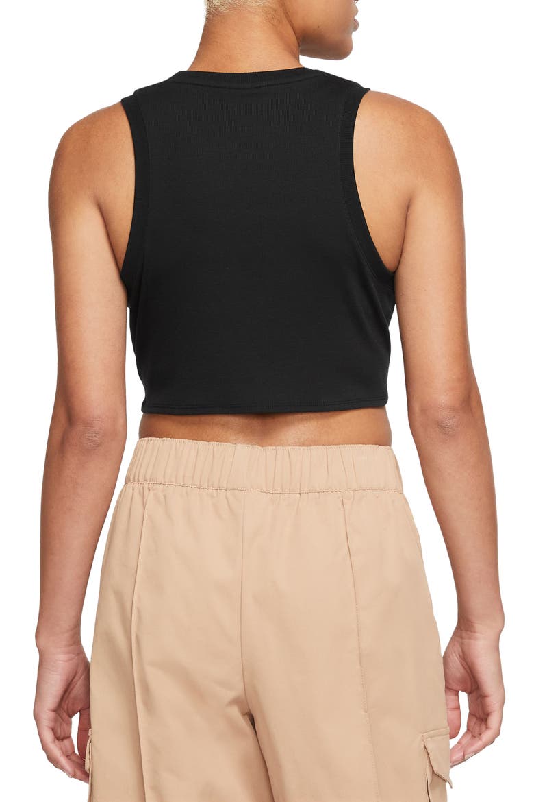 Sportswear Essential Rib Crop Tank, Alternate, color, BLACK/ SAIL