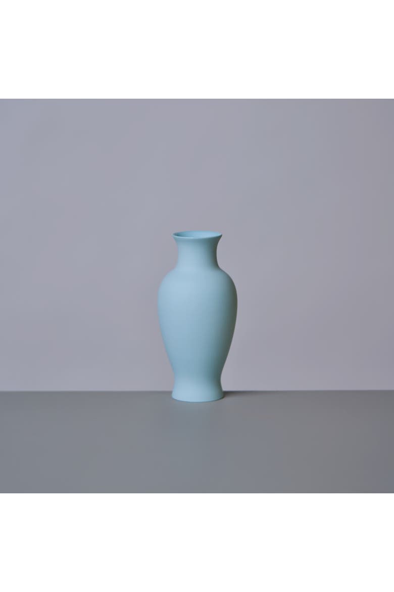 Matte Porcelain Mini Pear Vase, Alternate, color, Denim