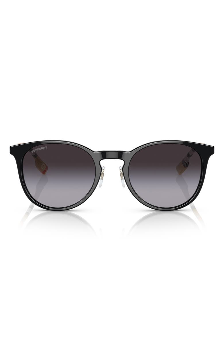 Burberry 51mm Round Sunglasses, Main, color, Black / Grey Gradient