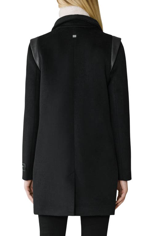 Soia & Kyo Kiana Wool Blend Coat With Removable Faux Shearling Bib In Animal Print