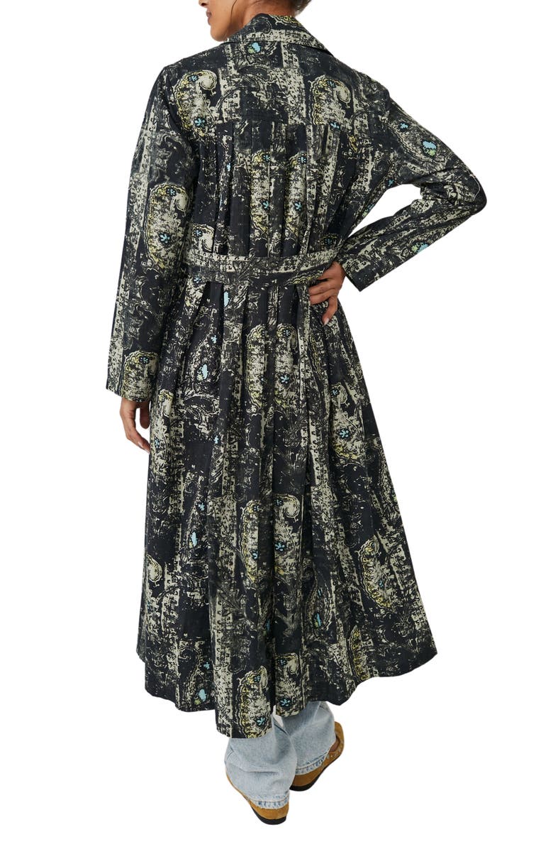 Free People Rae Paisley Print Cotton & Linen Duster Jacket, Alternate, color, 