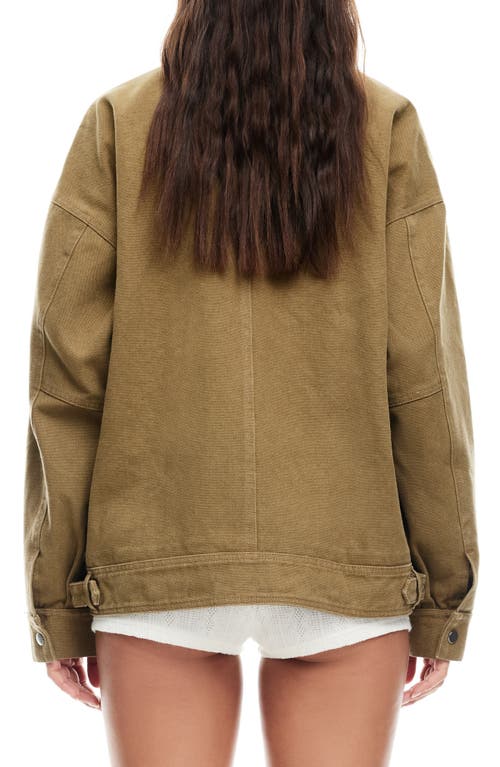 Shop Lioness Workwear Water Repellent Cotton Jacket In Chestnut
