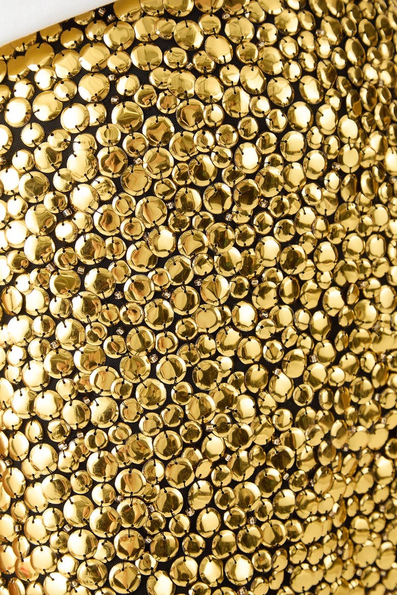 Studded Sequin Embellished Mini Skirt, Alternate, color, Gold