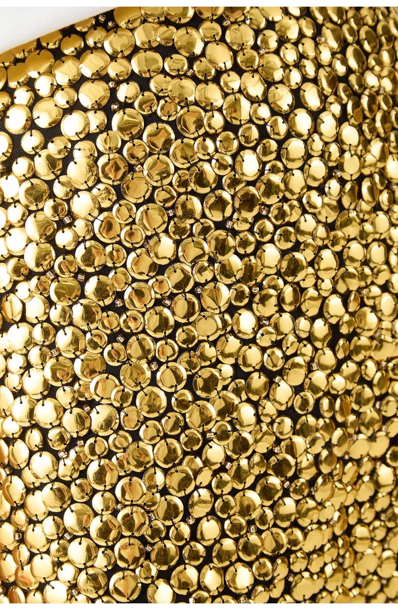 MissPap Studded Sequin Embellished Mini Skirt, Alternate, color, Gold