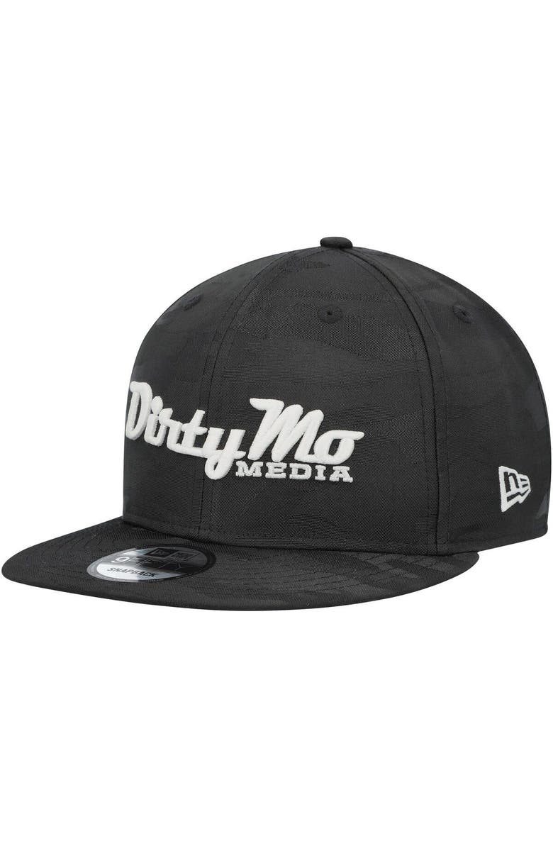 New Era Men's New Era Black/Camo Dirty Mo Media Tonal Trucker 9FIFTY Snapback Hat, Main, color,