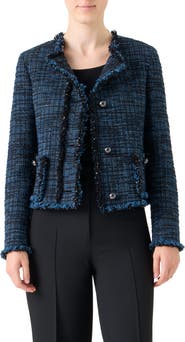 Akris punto Fringed Mixed Tweed Jacket