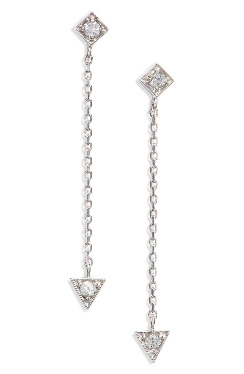 Anzie Cleo White Sapphire Linear Drop Earrings, Main, color,