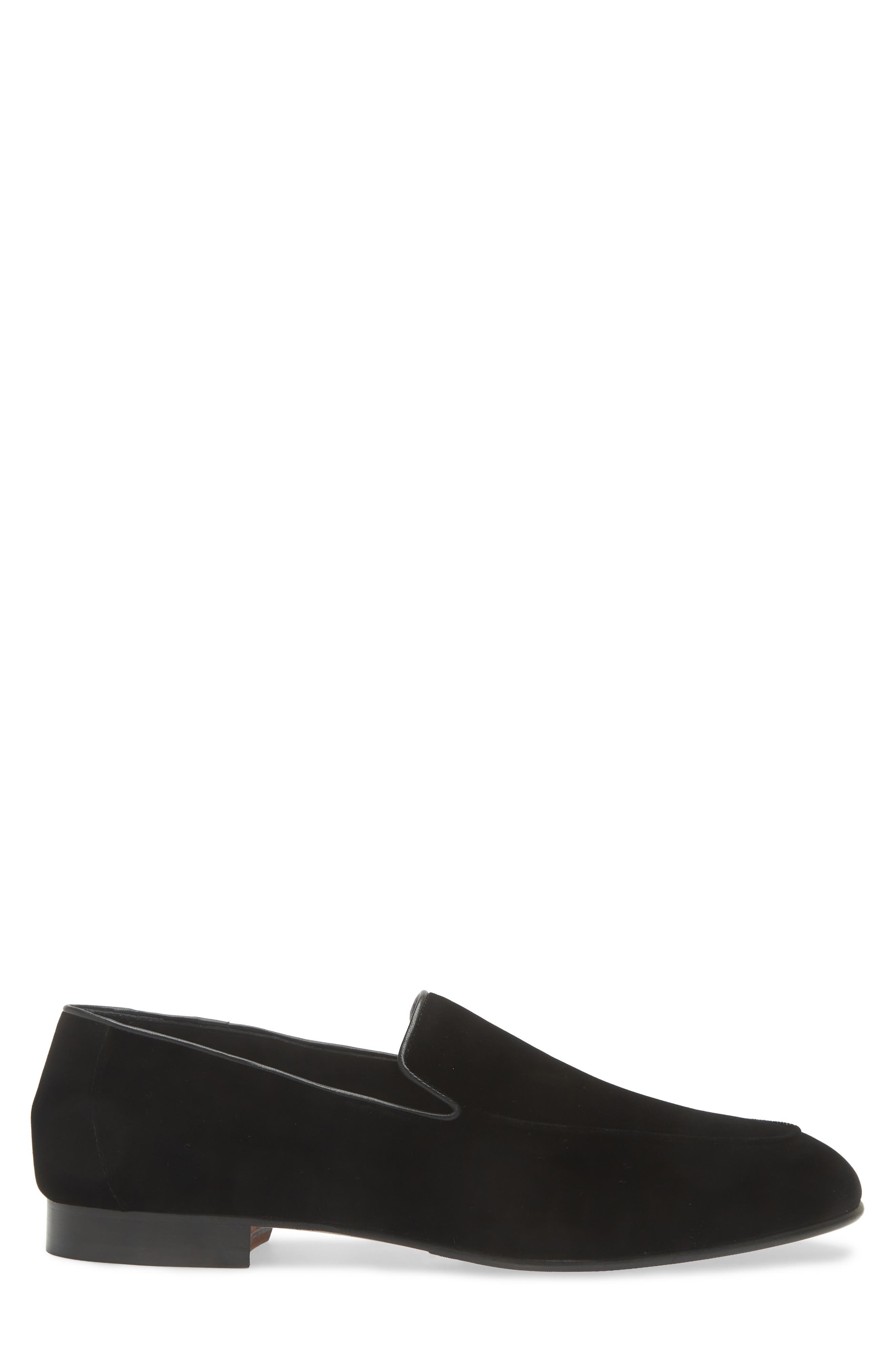 Suede Venetian Loafer, Alternate, color, BLACK