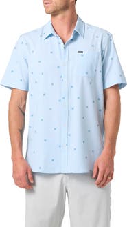 O'Neill Relaxed Fit Short Sleeve Performance Slub Button-Up Shirt