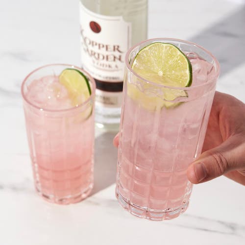 Viski Highland Crystal Highball Tumblers Set Of 4 In Clear