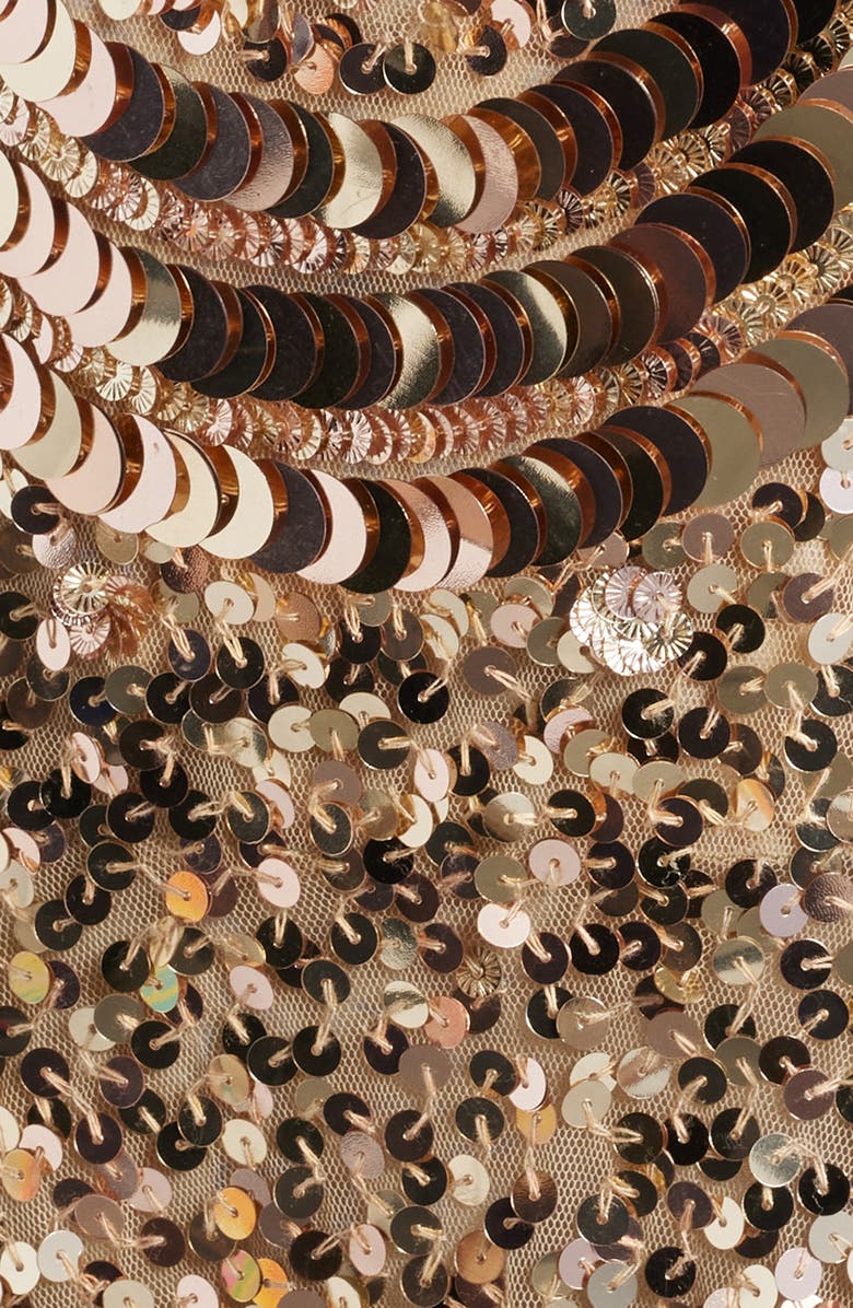 LoveShackFancy Liria Sequin Minidress, Alternate, color, Honey Shimmer