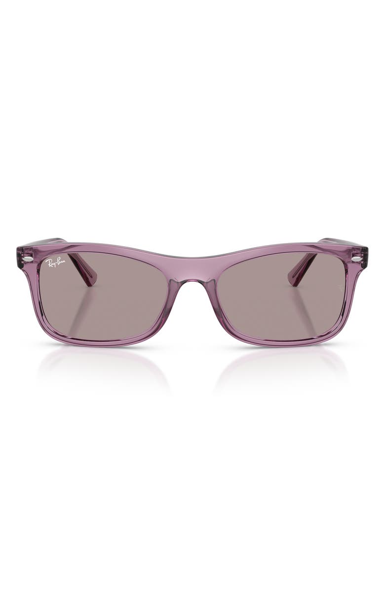 Ray-Ban 54mm Square Sunglasses, Main, color, Transparent Violet / Violet