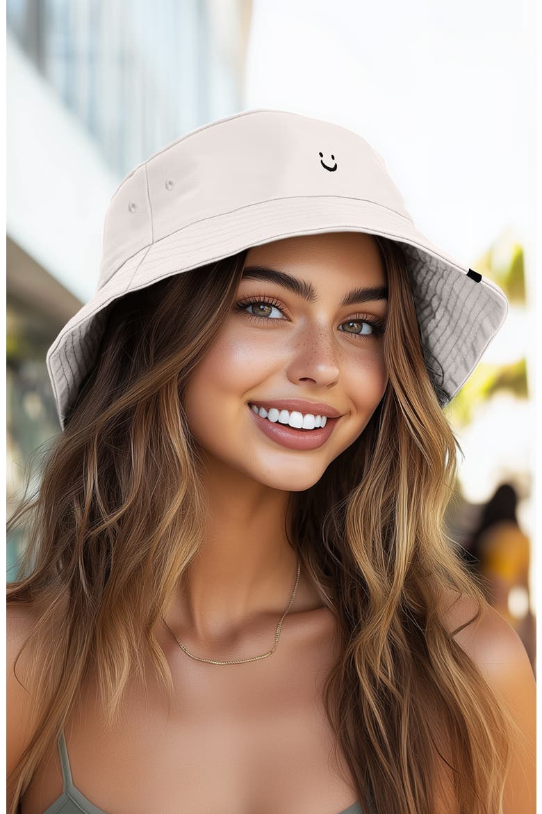 Lil Smile Bucket Hat, Alternate, color, Parchment White