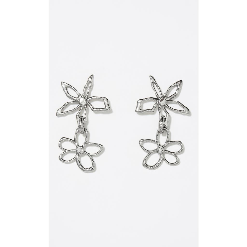 Bimba Y Lola Textured Flower Earrings In Metallic