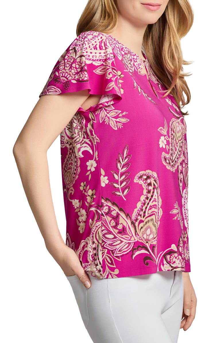 Jones New York Paisley Flutter Sleeve Top, Alternate, color,