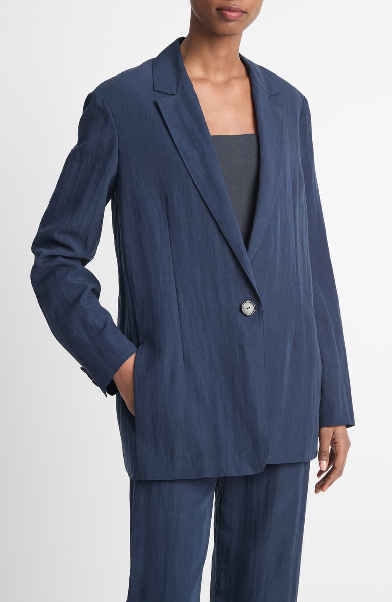 Vince Relaxed Textured Blazer, Alternate, color, Lt Coastal