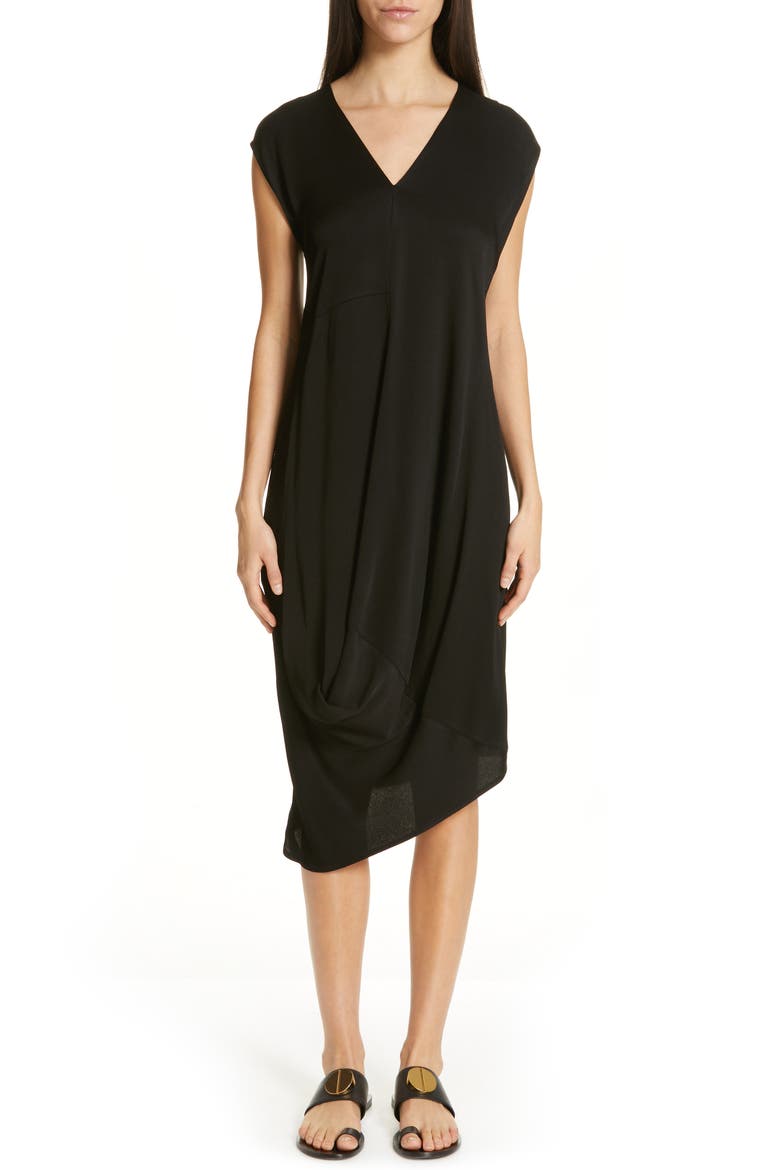 Loop Drape Dress, Main, color, BLACK