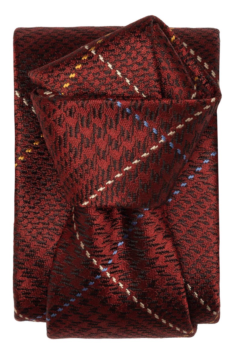 Spoleto - Extra Long Silk Jacquard Tie for Men, Alternate, color, Dark Red