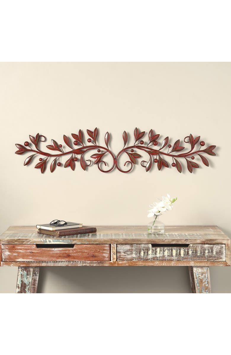 UMA Filigree Leaf Wall Decor, Alternate, color, Red