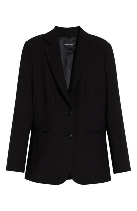 Black Cady Stretch Crepe Blazer