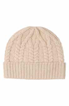 Sofia Cashmere Cable Stitched Cuffed Cashmere Beanie