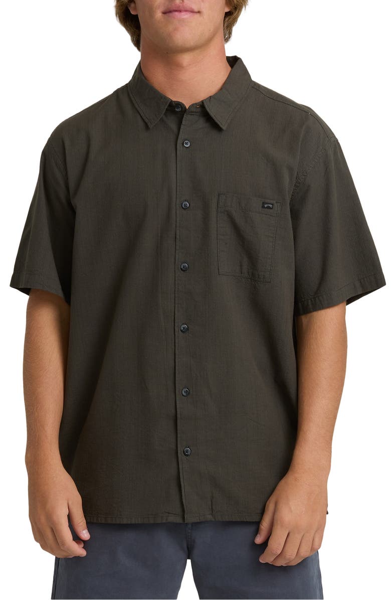 Billabong Victoria Short Sleeve Button-Down Shirt, Main, color, Graystone