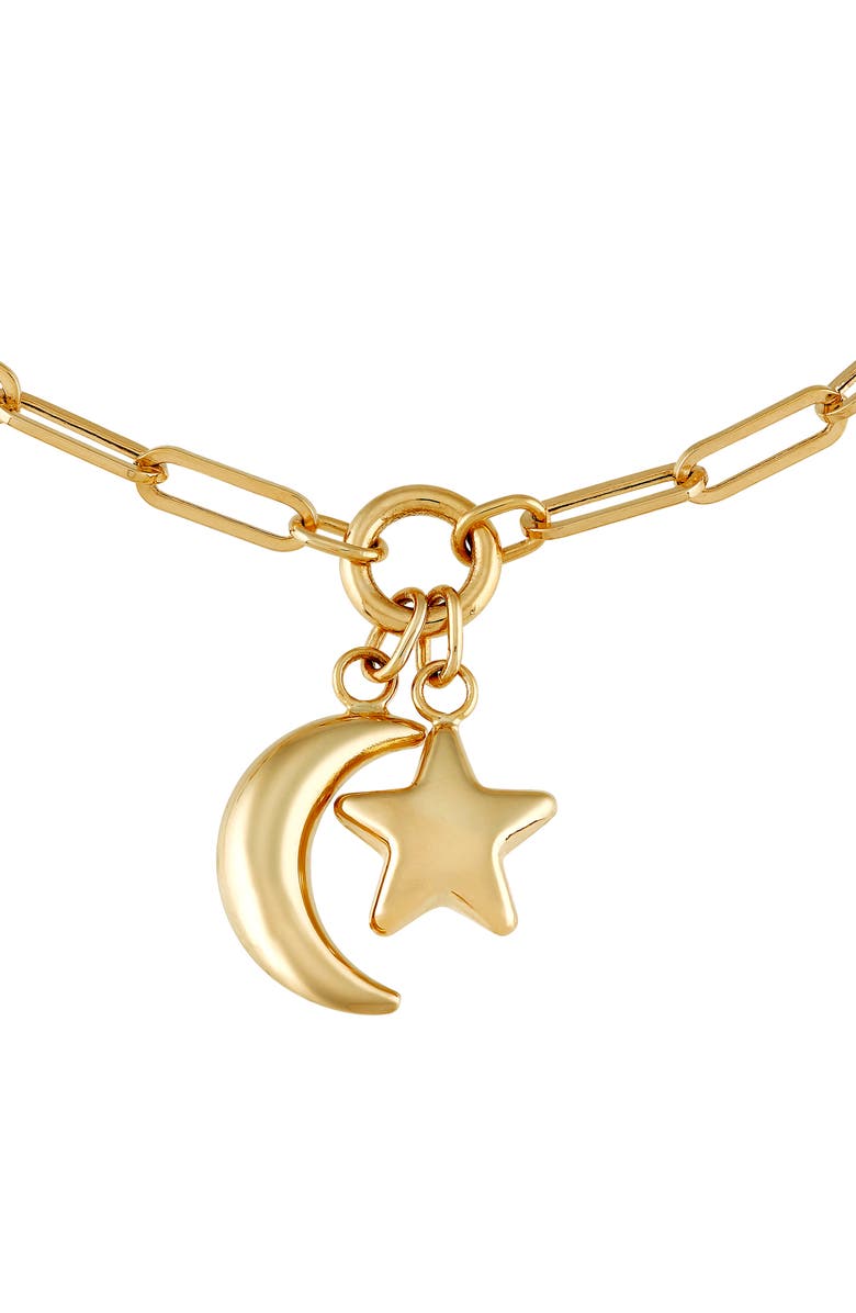 Frankie & Zoe 14K Gold Moon & Star Charm Bracelet, Alternate, color,