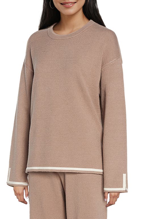 Three Dots Hazel Sweater In Taupe Gray