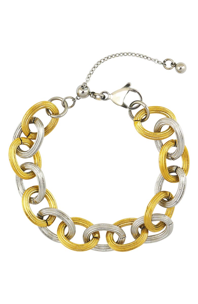REBL Gender Inclusive Cable Link Bracelet, Main, color, Gold