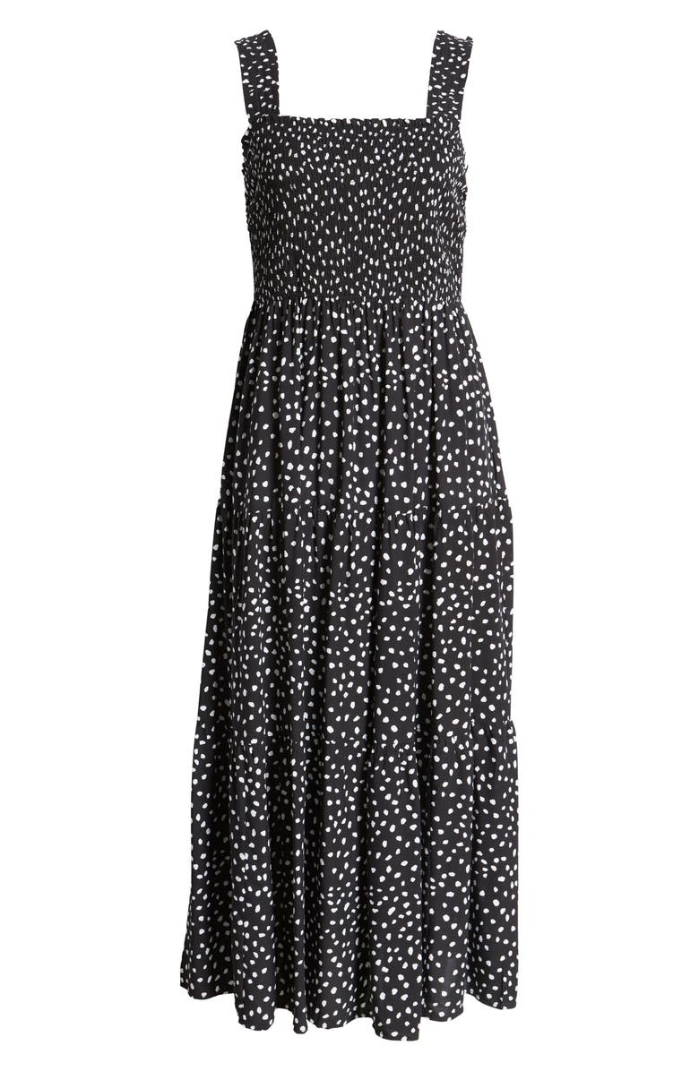 beachlunchlounge Elisa Smocked Maxi Dress, Alternate, color,