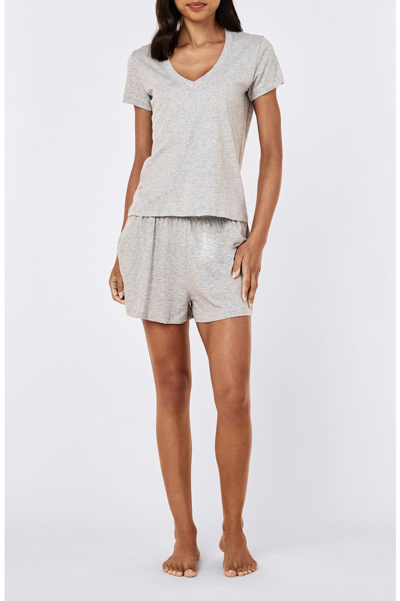 Jada Organic Cotton V-Neck Pajama Top, Alternate, color, GREY