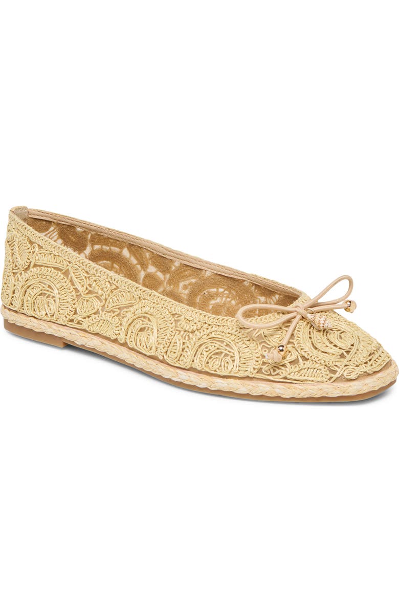 Dolce Vita Tianna Ballet Flat, Main, color, Light Natural Raffia Lace