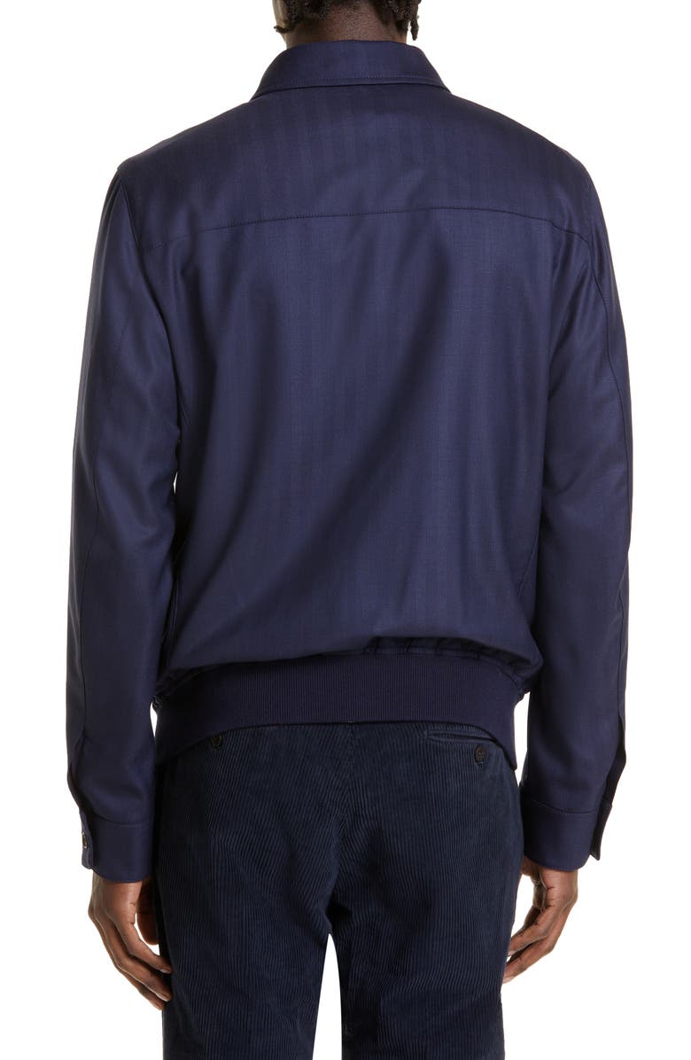 Thom Sweeney Wool Herringbone Twill Bomber Jacket, Alternate, color, 