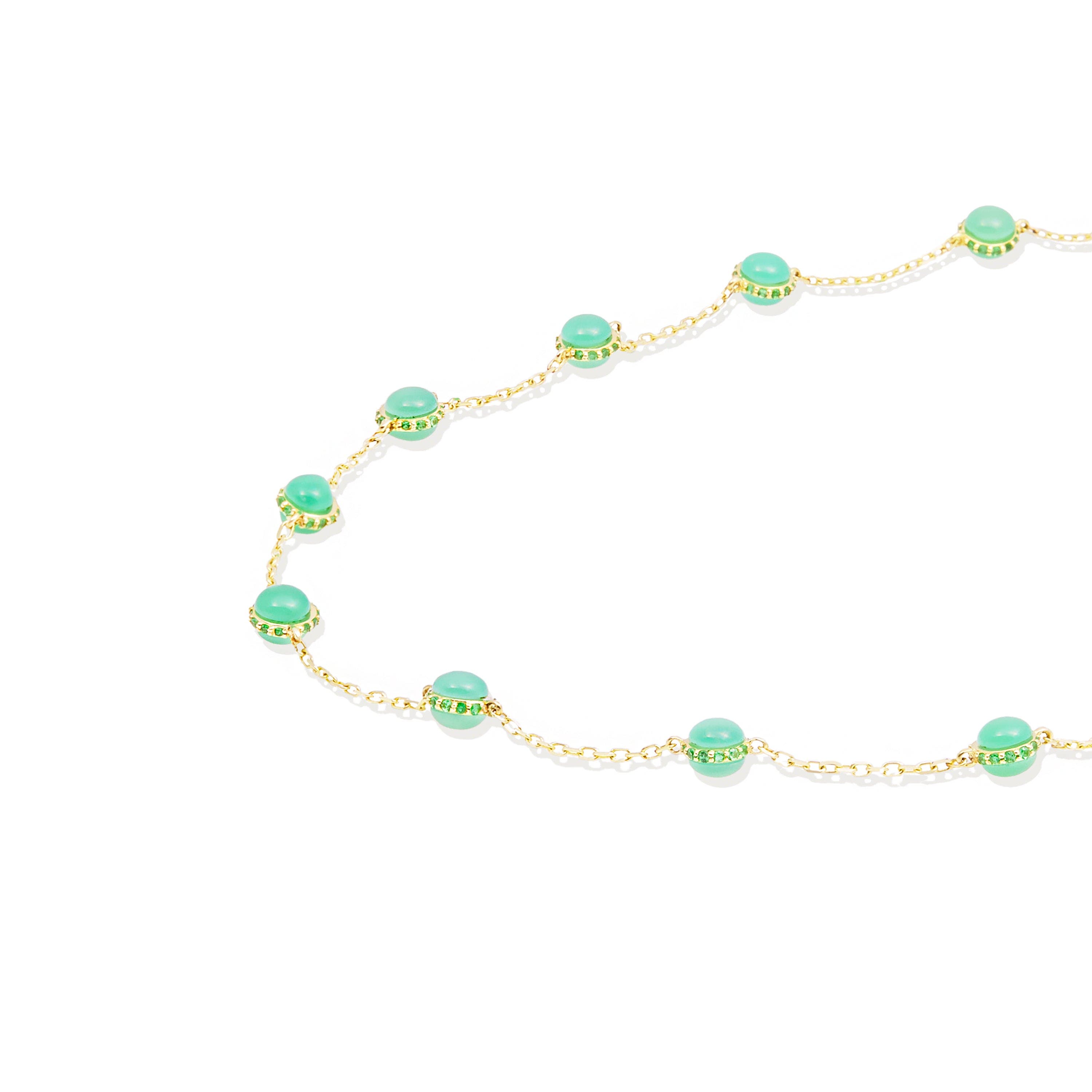selected Chrysoprase & Tsavorite-Gold