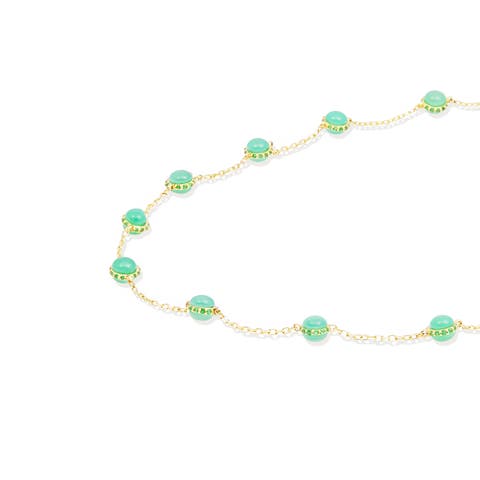 Found Cabochon Station Necklace