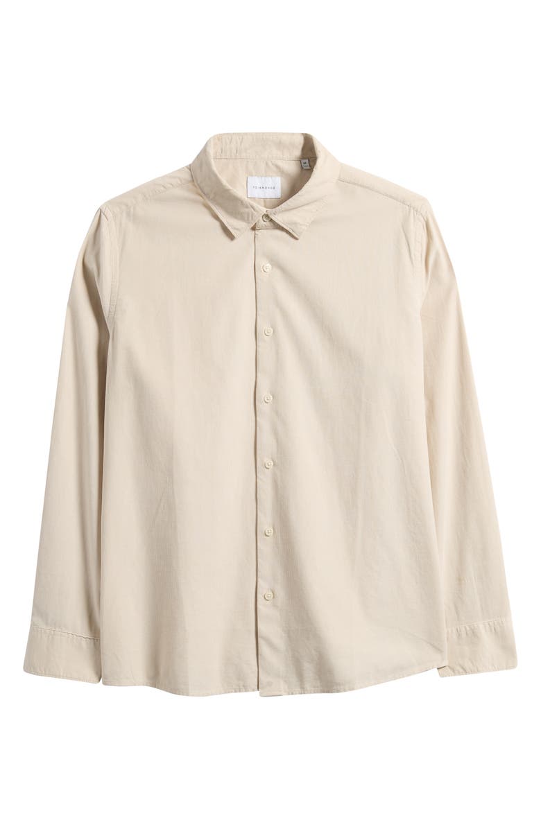 7 Diamonds Herigate Cotton Corduroy Button-Up Shirt, Alternate, color, Beige