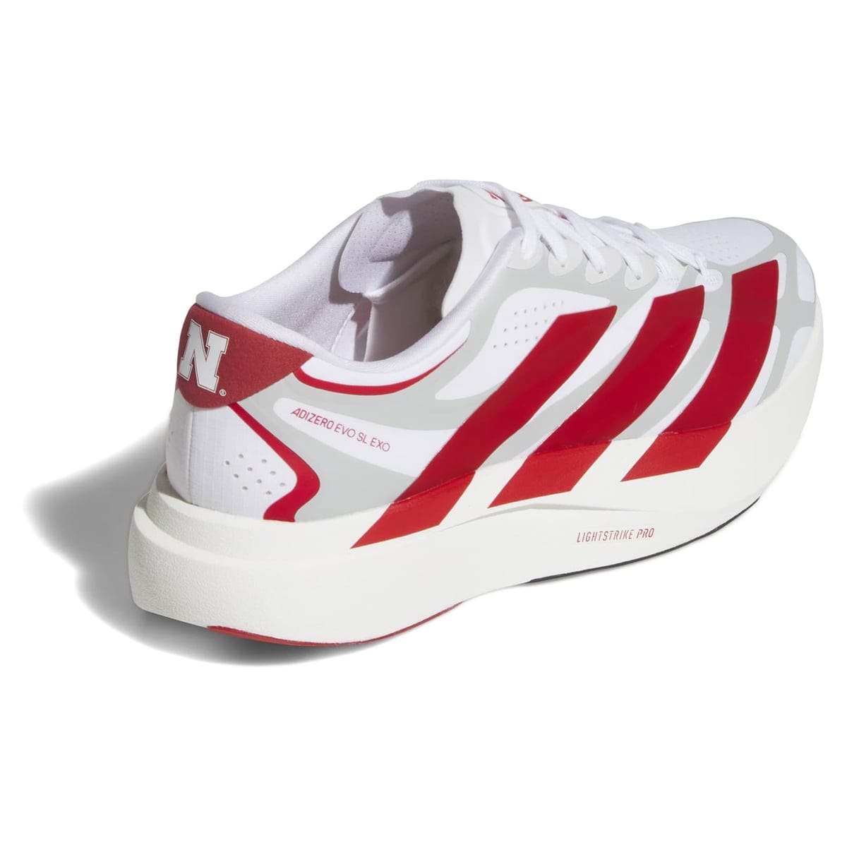 Unisex adidas  White Nebraska Huskers Adizero EVO SL EXO Sneakers, Alternate, color, White